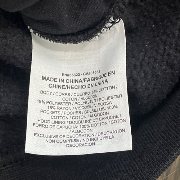 Nike Hoodie Sweatshirt Women L Black Rally Funnel Neck Metal Foil Swoosh Pouch - Picture 9 of 12